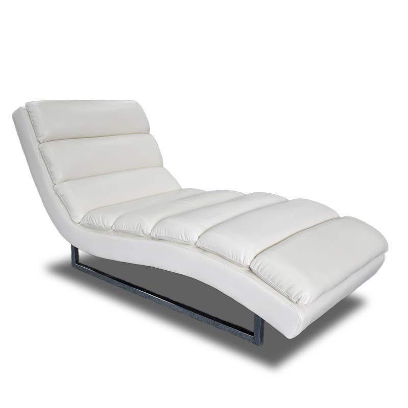 Russo Chaise White Leather Gel