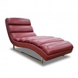 Russo Chaise Red Leather Gel