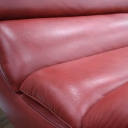 Russo Chaise Red Leather Gel