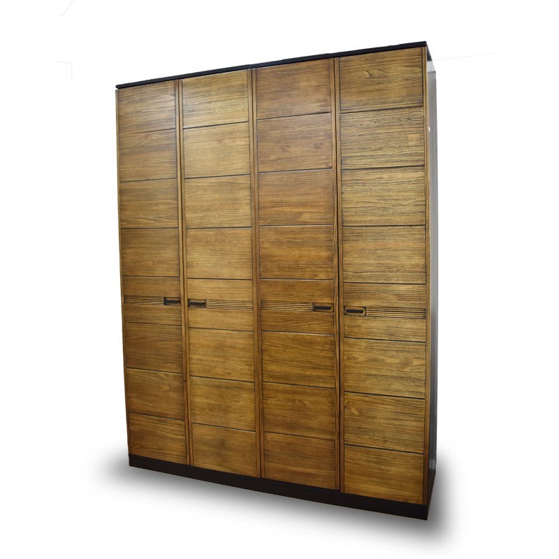 Briony Wardrobe 4 Drs Honey&Coffee Finish