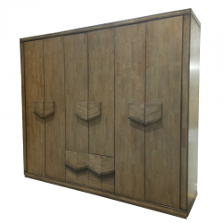 Staten 6 Drs Wardrobe Brown Rubberwood/MDF