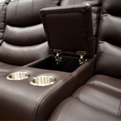 Veneto Sofa 3+2 Brown Leather Gel